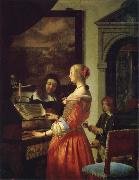 Frans van mieris the elder The Duet oil painting artist